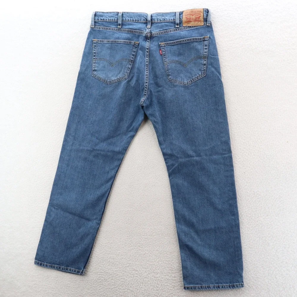 Levi's 505 Jeans Men 38x30 Blue Straight Leg Med Wash Regular Fit Denim American